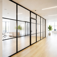 Système modulaire de cloison en verre à grille française en alliage d'aluminium, double couche de verre trempé, vente en gros directe d'usine