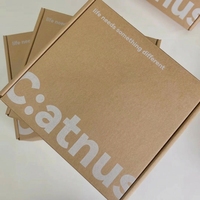 Boîte d'expédition en papier kraft personnalisée avec fermeture à glissière extra-résistante, sans bande adhésive, impression UV pour vêtements