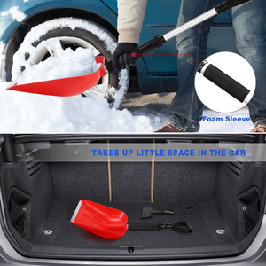 Pelle à neige télescopique réglable, grande capacité, pelle à neige en plastique, poignée en aluminium, poignée ergonomique, pelle à neige d'hiver - Product Image 5