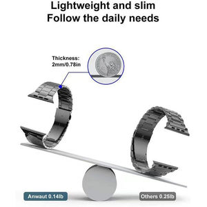 Bandas <span class=keywords><strong>de</strong></span> acero inoxidable ultrafinas para <span class=keywords><strong>Apple</strong></span> <span class=keywords><strong>Watch</strong></span> <span class=keywords><strong>Pulsera</strong></span> Correa Pulseras Tres cuentas Enlaces Correa <span class=keywords><strong>de</strong></span> metal - Product Image 3