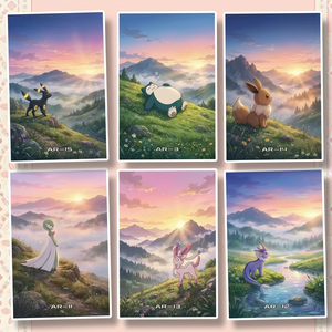 Cartes à collectionner Anime Artboard personnalisées avec bord doré, personnages <span class=keywords><strong>Manga</strong></span>, impression couleur, coins carrés, jeu de boîtes mystères - Product Image 4