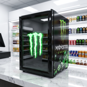 Enfriador Comercial <span class=keywords><strong>de</strong></span> Bebidas Energéticas con Puerta <span class=keywords><strong>de</strong></span> Vidrio, Refrigerador Profesional con Pantalla LED para Logotipo y Certificación CE - Product Image 3