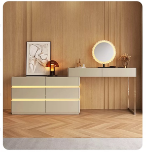 Bedroom <b>Solid</b> <b>Wood</b> Dressing Table with led light Chest of Drawer Modern Multifunctional vanity <b>desk</b> - Product Image 4