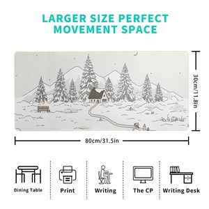 Giáng Sinh Kawaii Phim Hoạt Hình Màu Trắng Anime Non-Slip Cao Su Chơi Game Chuột Pad Bàn Phím Và Bàn Chuột Mat Cho Nhà Văn Phòng - Product Image 5