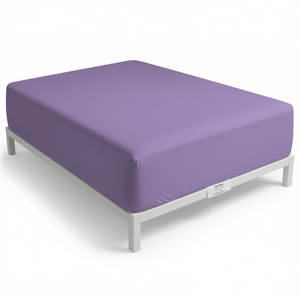 Sábana Ajustable 100% Algodón Color Lila Tamaño Individual UK 90x190cm - Product Image 3