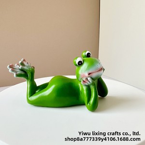 Adorable Estatuilla de Rana Pequeña de Resina Creativa, Adorno para el Hogar, Artesanía de Resina, Estatua de Jardín Hecha <span class=keywords><strong>en</strong></span> China, Tema Animal - Product Image 4