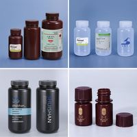 Bouteilles en plastique transparentes PP/HDPE de 250 ml à bas prix en gros avec bouchon à vis pour réactifs de laboratoire, logo personnalisé, 100 % vierge