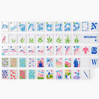 Mahjong de style américain en acrylique, design moderne de luxe, mini ensemble de voyage portable avec emballage en boîte en carton