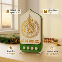 Lecteur Coranique Portable Design Arche de Mosquée Vert en Plastique avec Lumière Intégrée Son Hi-Fi MP3 WMA WAV Contrôle par Boutons Cadeau Islamique