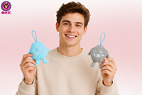 En gros Anoeo Porte-clés en peluche animaux de 3 pouces, jouets doux en polyester avec rembourrage en coton PP, pour pendentifs, machines à griffes et boîtes mystères