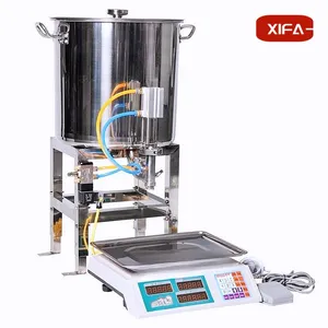 Pasta semiautomática tanque neumático desinfectante de manos miel aceite comestible vial máquina de llenado de pesaje