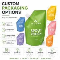 Pochette plastique personnalisée pour liquides, design populaire, emballage alimentaire, sac plastique autoportant avec bec verseur