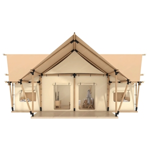 เต็นท์โรงแรมหรูกลางแจ้งดีไซน์ใหม่เต้นท์รีสอร์ทตั้งแคมป์ที่มีพื้นที่ขนาดใหญ่และห้องนอนที่ทำจากผ้าอ็อกซ์ฟอร์ด - Product Image 1