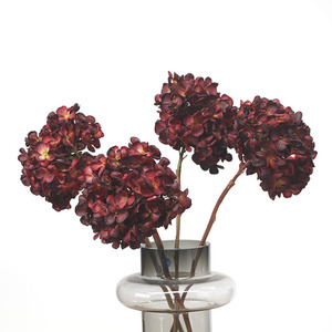 Flores Artificiales Secas, Flores de Seda Sintética con Bordes Quemados, Hortensias Grandes, Arreglos Florales Estilo Pintura al Óleo Vintage, China - Product Image 3