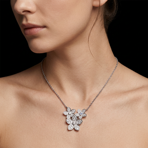 Conjunto de Joyería de Moda al por Mayor, Collar de Flores Chapado en Rodio para Mujer, Regalo de Boda - Product Image 2