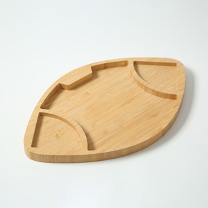 Assiette en bambou pour enfants, forme irrégulière, couleur unie, assiette de service pour la maison, pour les repas des enfants - Product Image 4