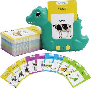 Juguetes Educativos Sensoriales Interactivos <span class=keywords><strong>para</strong></span> Hablantes de <span class=keywords><strong>Inglés</strong></span>, 224 Tarjetas de Palabras Comunes Multilingües, Máquinas de Aprendizaje con Batería - Product Image 1