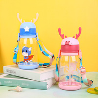 Offre Spéciale 550ml enfants enfants bouteille d'eau pour l'école de voyage en plein air mignon dessin animé Animal bébé avec bandoulière