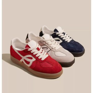 รองเท้าหนังแท้สีแดงสไตล์เรโทรสำหรับ <span class=keywords><strong>Dr</strong></span> for Shoes คอลเลคชั่นฤดูใบไม้ผลิ 2025 รุ่นใหม่ พื้นหนาเพิ่มความสูง ดีไซน์ตาข่ายแบบเรียบง่าย รองเท้าผ้าใบแฟชั่นลำลอง - Product Image 3