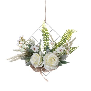 Bouquet de roses artificielles Shizhi, blanc, en maille, à suspendre au mur, décoration de mariage et de maison CF01203 - Product Image 5
