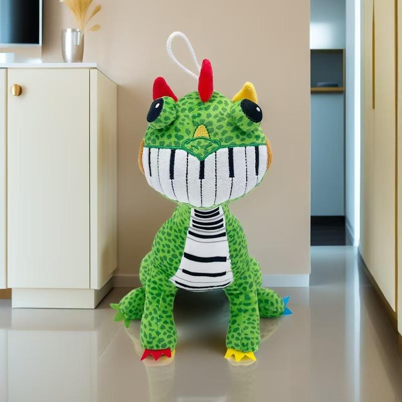 Dinosaure piano vert 30cm 150g - emballage sous vide compression