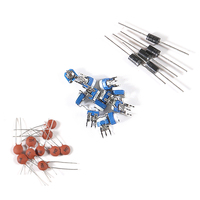 Assortiment de composants électroniques Mega, condensateurs, résistances, LED, Transistors, Diodes, 1n270 Germanium, prises DC, opamp, PCB