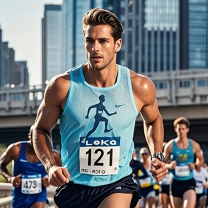 Camiseta Personalizada de Manga Corta para Maratón, Cuello Redondo, 280g, 100% Algodón, Talla Grande, Transpirable, Multifuncional, para Verano - Product Image 4