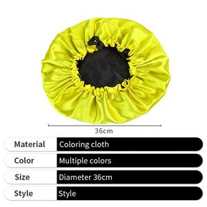 Satin Sleeping Sleep <b>Bonnet</b> Hair Protection With Printed Bathing Shower Cap - Product Image 3