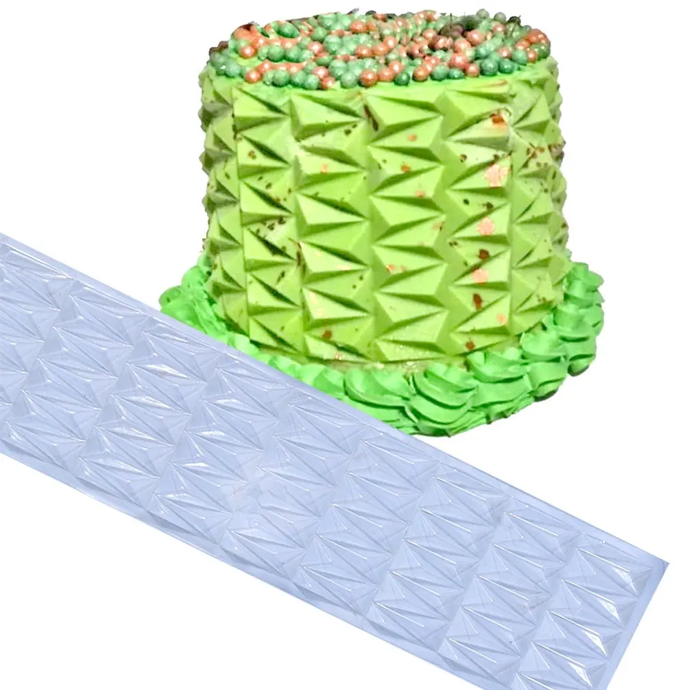 Moldes de decoração de bolo acrílico, estampa de bolo com renda oca, moldes de bolo fondant, sobremesa, malha de lateral, estêncil