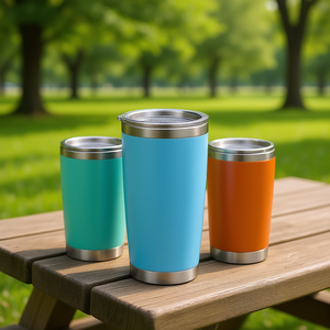 Gobelet isotherme personnalisé OEM ODM de 20 oz en acier inoxydable avec couvercle, tasse à café portable pour les voyages et l'extérieur - Product Image 2