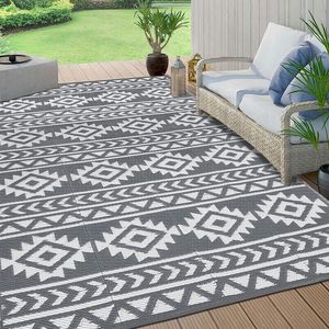 Tapis de patio imperméable en PVC et polypropylène, antidérapant, résistant aux taches, adapté aux animaux domestiques, tapis d'intérieur/extérieur, lavable - Product Image 1