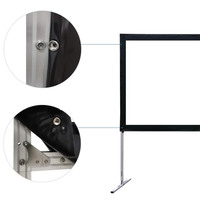 SCREEN PRO Écran de Projection Portable Pliage Rapide d'Extérieur 144 Pouces avec Support 16:9 4K Ultra HD Cinéma Maison 3D