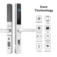 TYSH - Puerta Inteligente para Exteriores, Impermeable, con Control Remoto por Aplicación Wi-Fi, Llave Digital, Lector Biométrico de Huellas Dactilares, Aleación de Aluminio, Tuya Smart