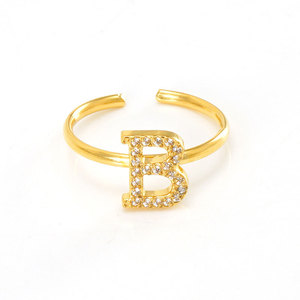 Anillos Ajustables de Acero Inoxidable 316L con Incrustaciones de Piedras Preciosas y Cristales, Chapados en Oro de 14k y 18k, Resistentes al Agua y al Deslustre, para Mujer - Product Image 6