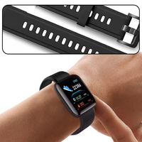 Reloj Inteligente 116, Pulsera Inteligente Más Popular, Monitor de Presión Arterial, Reloj Inteligente Deportivo con Podómetro, Medición de Presión, Pantalla Táctil