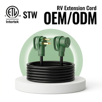 Kabel Ekstensi RV Tugas Berat Linsheng 6/2+8/1 AWG STW 50FT 50A NEMA 6-50P ke 6-50R untuk Mesin Las OEM