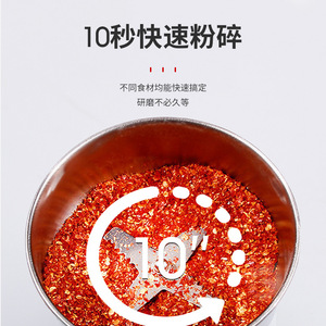 Moulin à grains en acier inoxydable, petit moulin à café domestique multifonction pour grains, épices, herbes, 10.5x10.5x17.2cm - Product Image 4