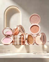 Poudre compacte matifiante et fixante SIIMUNANA avec miroir, 5 couleurs, pour le visage