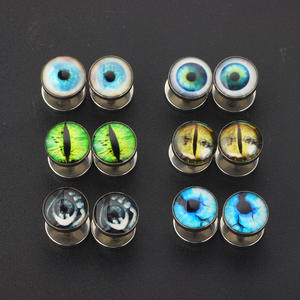 <span class=keywords><strong>Pendientes</strong></span> de tuerca de 10mm a la moda para hombres y mujeres, <span class=keywords><strong>pendientes</strong></span> de calavera negra, con barra Piercing, tapones para los oídos <span class=keywords><strong>falsos</strong></span>, pendiente Punk - Product Image 3