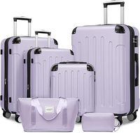 OEM 3 pièces extensible PC ABS Spinner ensemble de bagages vin rouge chariot TSA fermeture à glissière ouverture pour les voyages de voyage classiques à la mode
