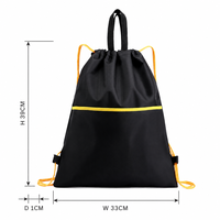 Sac à cordon personnalisé avec logo, sac de sport en polyester, sac à dos imperméable avec poche avant zippée, poignée de transport, commande en gros OEM ODM