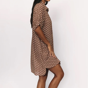 カスタム印刷ハワイアンスタイル100% レーヨンビスコースシャツドレス半袖女性シャツドレスビーチカバーカジュアルドレス - Product Image 5