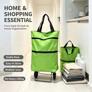Outdoor Shopping <b>Cart</b> with Wheels <b>Foldable</b> Portable Hand <b>Cart</b> Lightweight Backpack-Style for Home Outdoor Shopping Bags Storage - Product Image 5