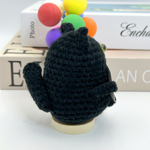 CLTF, decoración de escritorio de oficina, muñeco de Animal de ganchillo, gato siamés negro, regalo de San Valentín, muñeco positivo de ganchillo para <span class=keywords><strong>Amiga</strong></span>, novia - Product Image 4