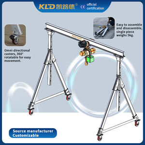 Grúa portátil pequeña de 200kg500kg, grúa de mano móvil de empuje para taller al aire libre, polipasto de cadena - Product Image 4