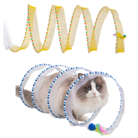Jouet de divertissement pour animaux de compagnie en forme de S de ressort de tunnel de jouet de tunnel de chat interactif coloré pour le chat