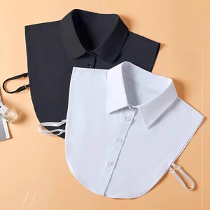 Camisa de punto formal de negocios para hombre y <span class=keywords><strong>mujer</strong></span>, con <span class=keywords><strong>cuello</strong></span> de algodón, solapa y botones, en colores sólidos negro y blanco, versátil y decorativa. - Product Image 1