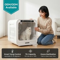 Sèche-cheveux pour chien, moteur puissant 1800W, corps en plastique durable, pour salons de toilettage professionnels, centres de soins pour animaux, utilisation en salle de bain, 72L