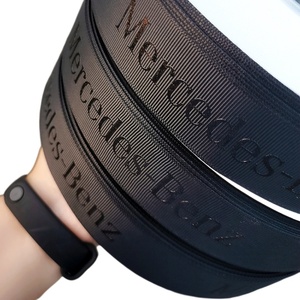 Nhà máy thân thiện với môi tùy chỉnh cứu trợ dập nổi in Grosgrain <span class=keywords><strong>Ribbon</strong></span> Logo 3D mềm cho đóng gói quà tặng - Product Image 1