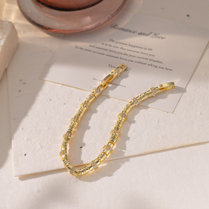 Gold Plated <b>Bracelet</b> Geometric Design Eco Friendly <b>Copper</b> Unisex Jewelry Spring 2025 - Product Image 2